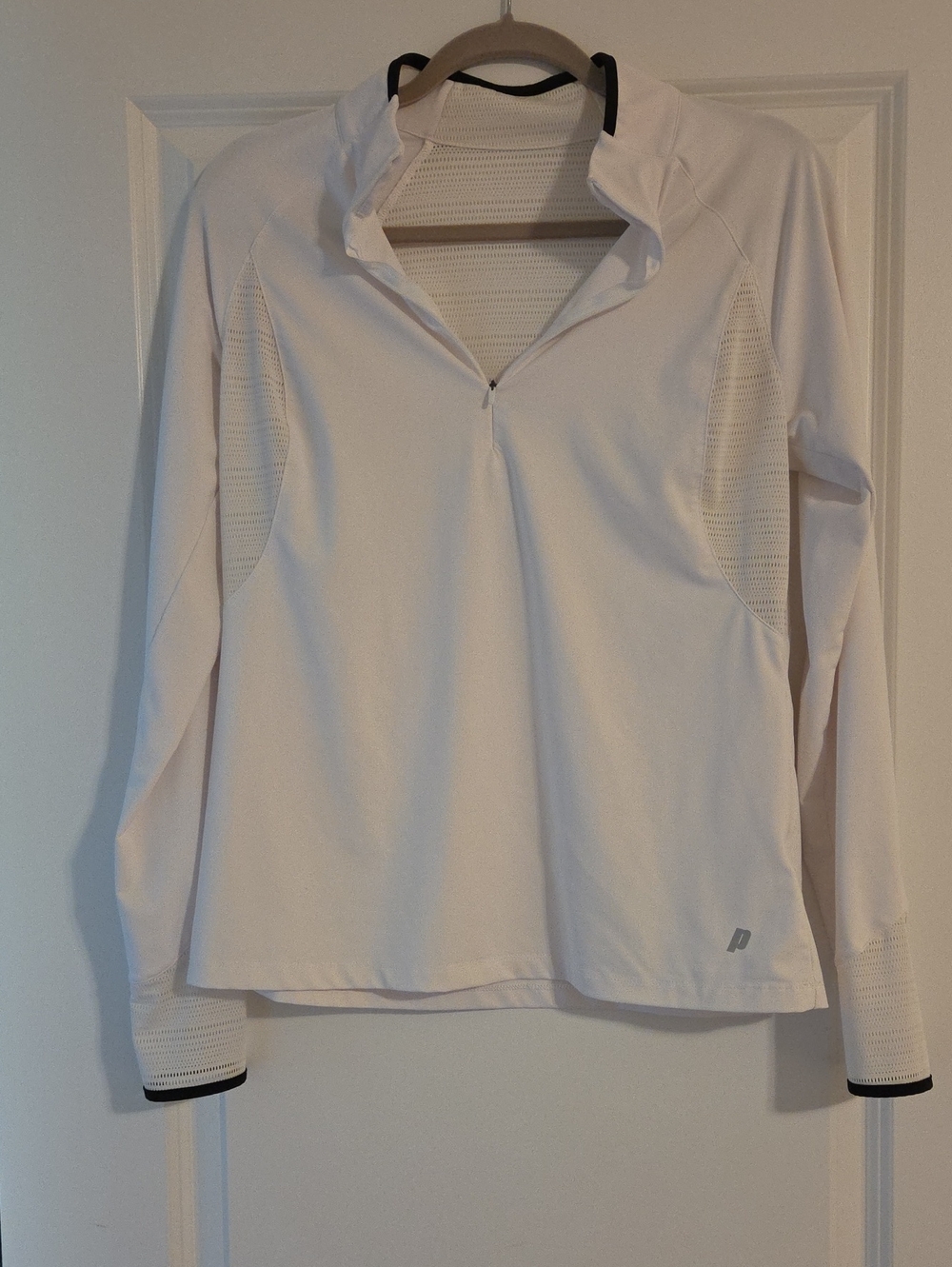 Prince White Long-Sleeve Quarter-Zip Performance Pullover